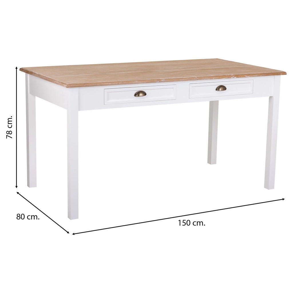 Tavolo in legno bianco 150x80x78h