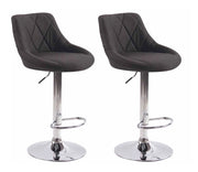 Set 2 sgabelli LAZIO in tessuto grigio scuro