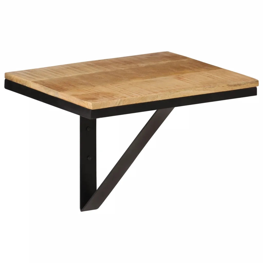 Mensola da Parete | Mensola sospesa 40x30x32 cm in Legno Massello Mango e Ferro