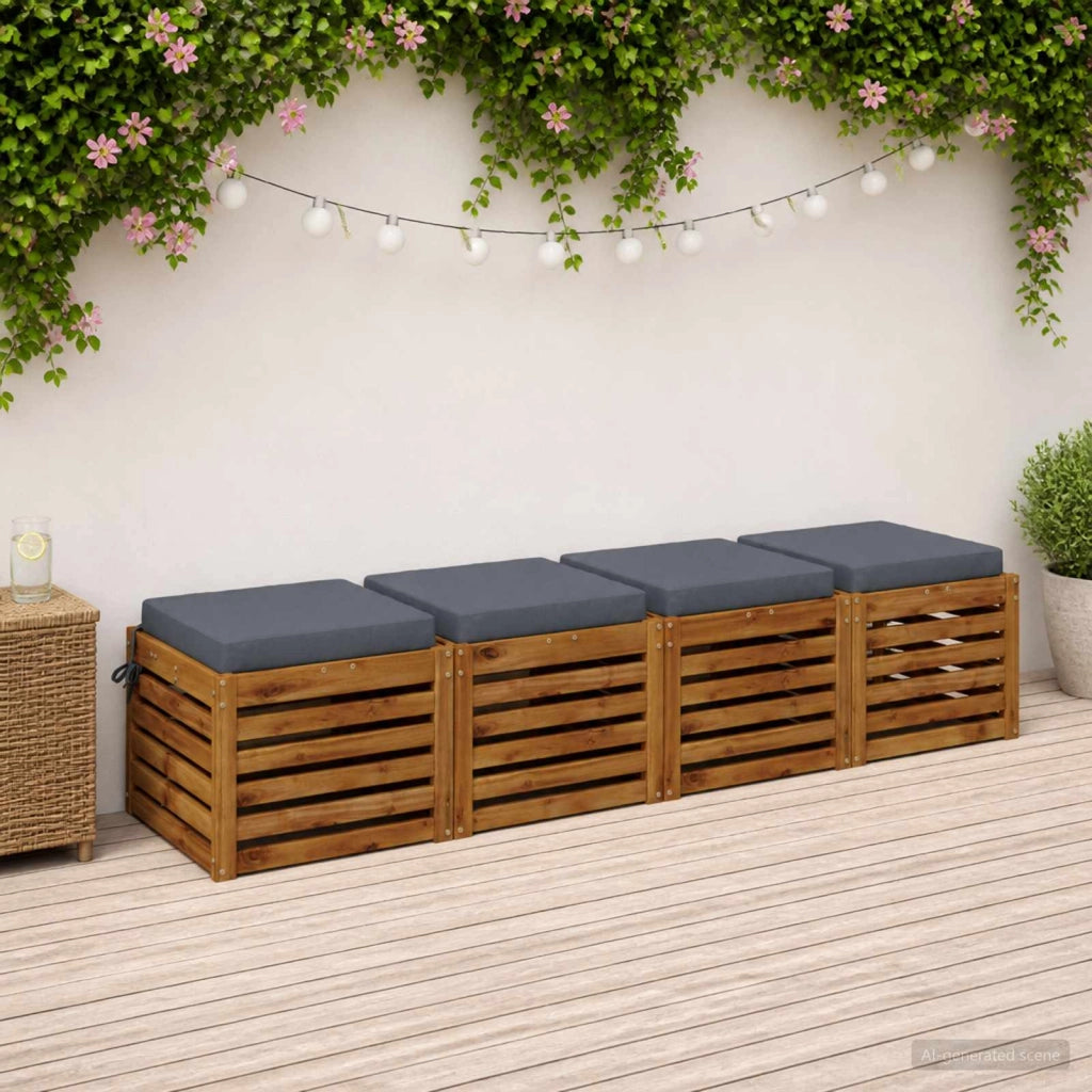 Cuscini per Sedia in 4 Pezzi SOEST 4 pz 100% Poliestere Blu 944561