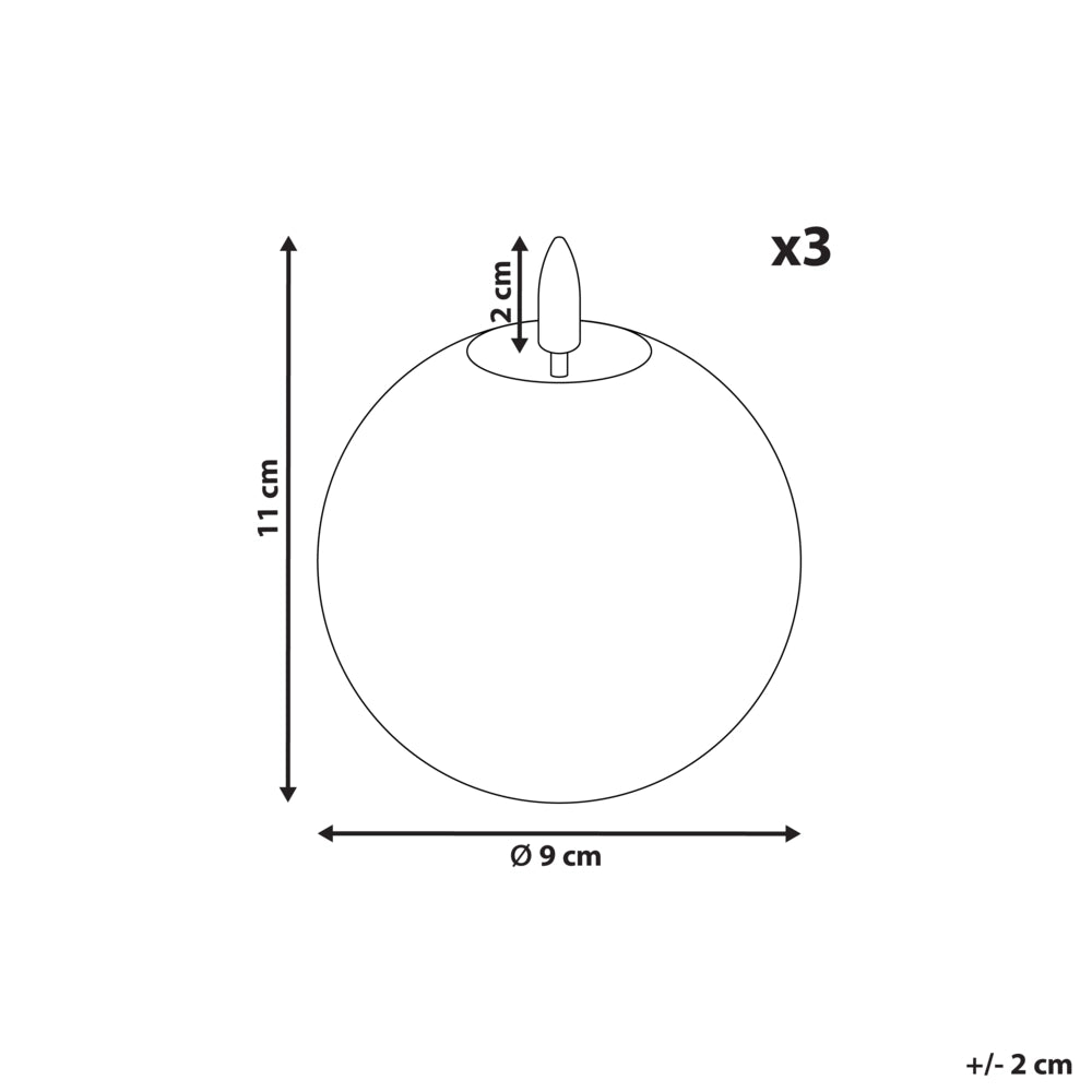 Set di 3 decorazioni natalizie LED per interni Candele decorative in paraffina Oro Decorazione per la casa con luci