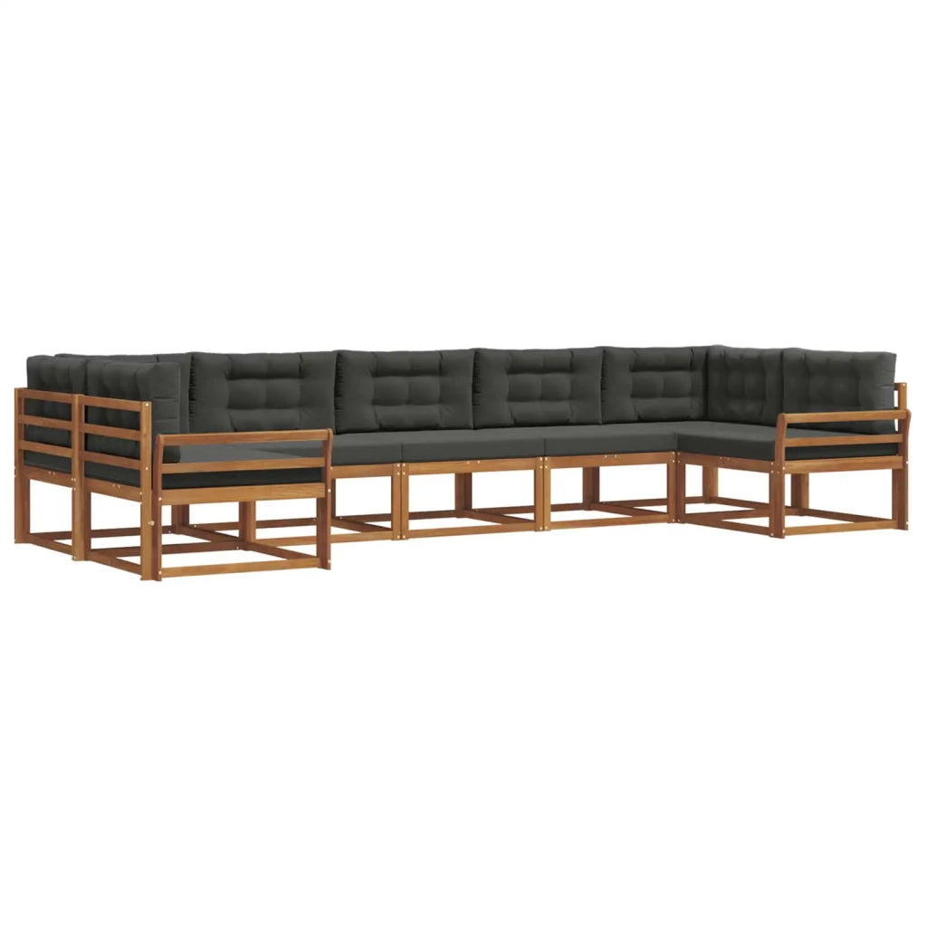 Set di divani da esterno con cuscino 7 pcs Naturale e Antracite 3368105