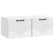 Mobile Porta TV da Muro Bianco Lucido 78,5 x 41 x 30 cm