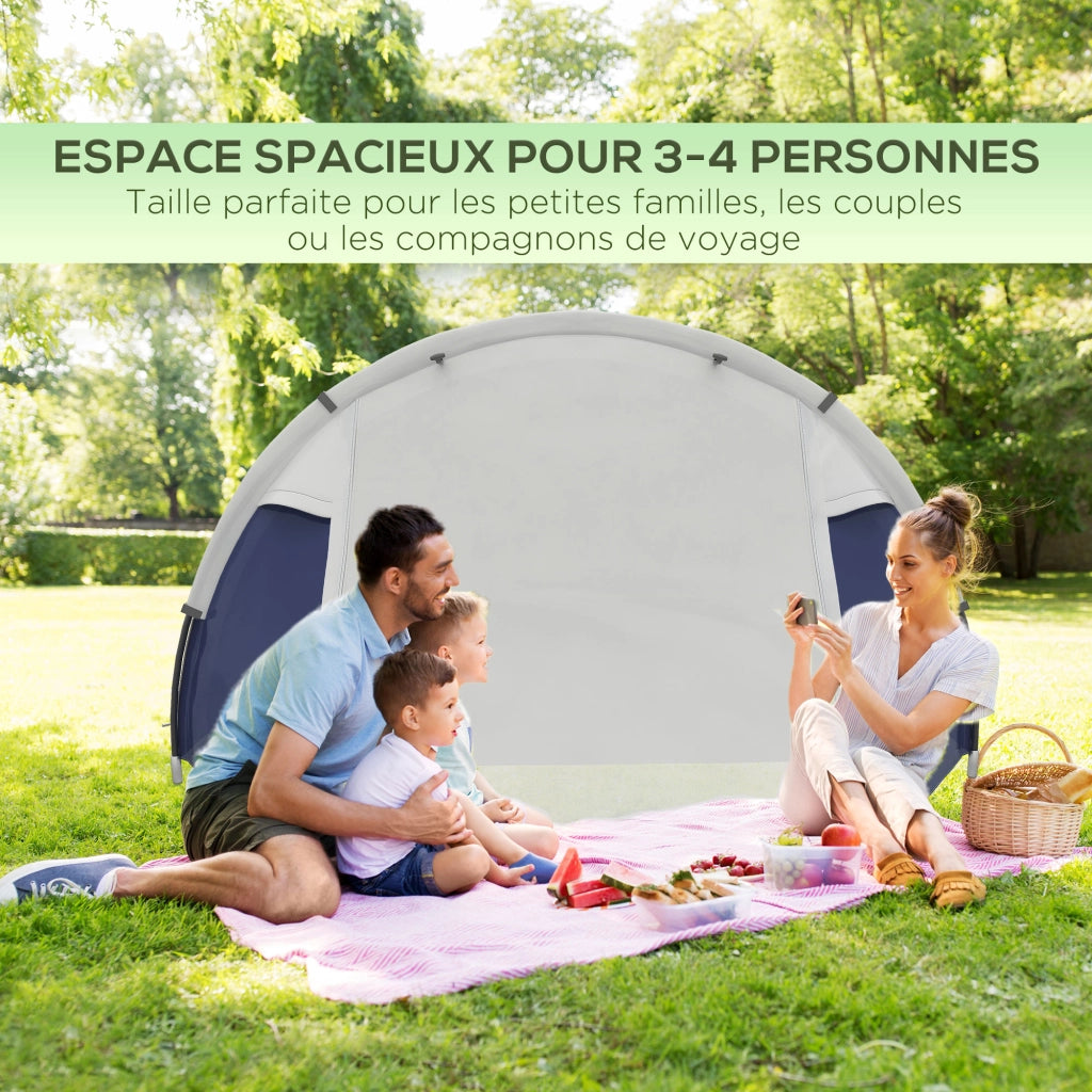 Tenda da campeggio 3/4 persone ¨C zephmum ¨C 320x240x130 cm blu scuro grigio chiaro