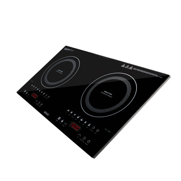 Piano cottura a induzione doppio 3500W con 2 zone, controllo touch e 7 programmi, temperatura 60-300°C per cucina - Sogo