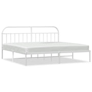 Letto matrimoniale | Letto per adulti | Giroletto con Testiera Metallo Bianco 200x200 cm