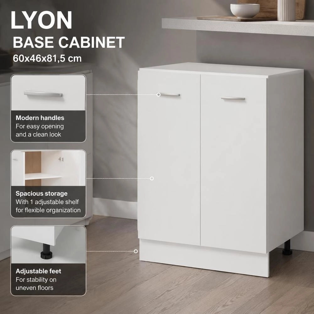 Base Cabinet Lyon White 60x46x81.5 Cm Wood-based Material