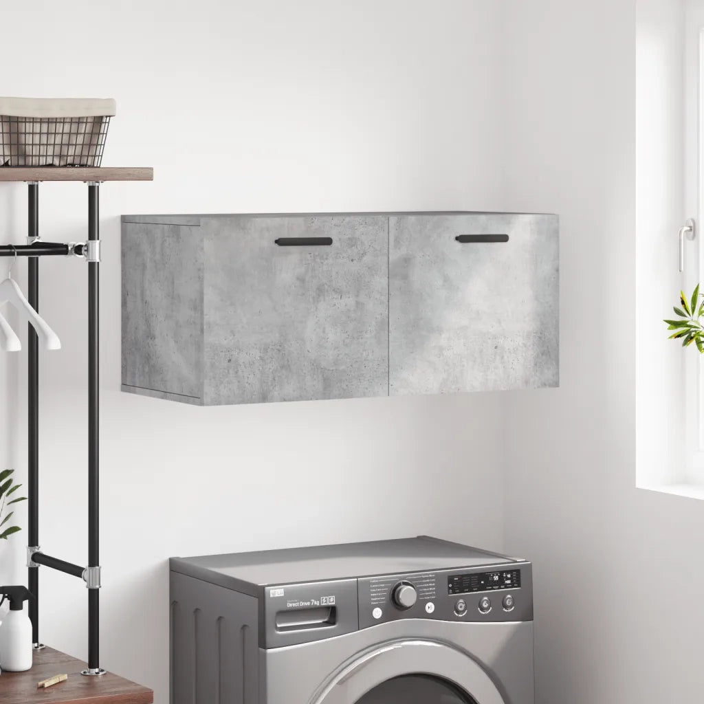 Armadietto a Muro | Mobile a Parete Grigio Cemento 80x36,5x35 cm Legno Multistrato