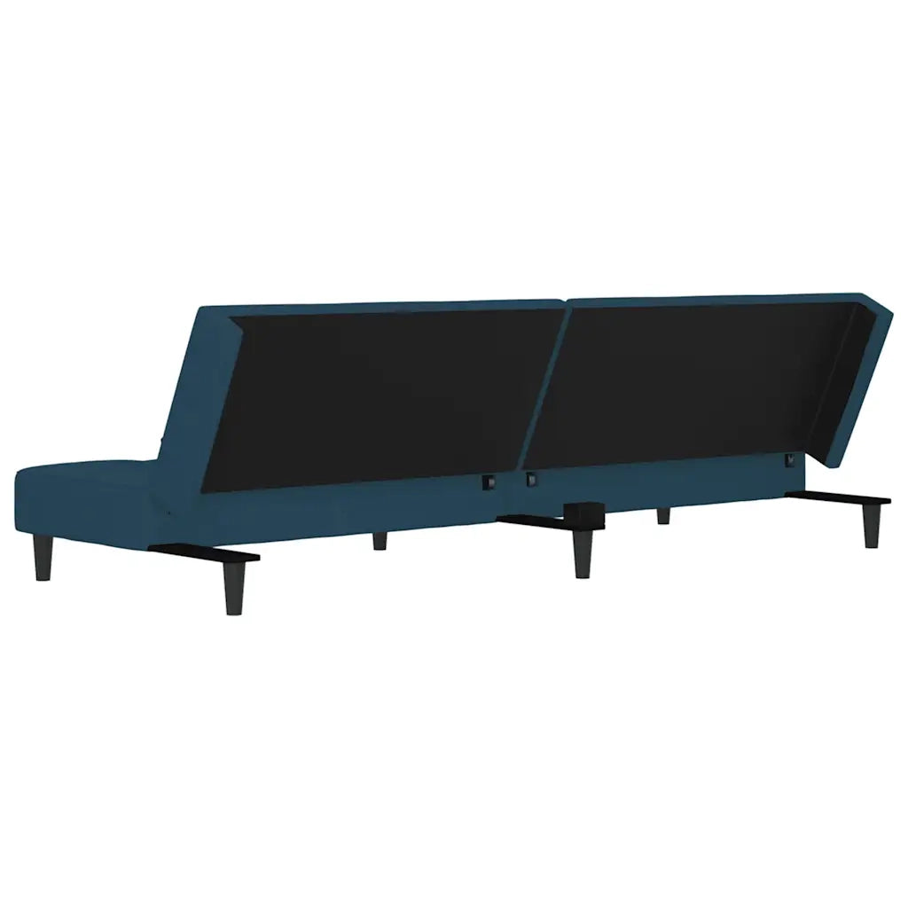 Divano letto | Sof¨¤ letto | Letto singolo a 2 Posti con 2 Cuscini Blu in Velluto