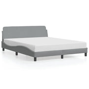 Letto matrimoniale | Letto per adulti | Giroletto Dover Grigio Chiaro 160x200 cm Tessuto