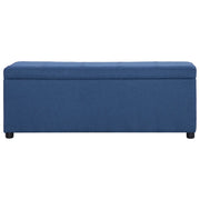 Panca con Vano Portaoggetti-Panca con Contenitore-Sgabello 116 cm Blu in Poliestere