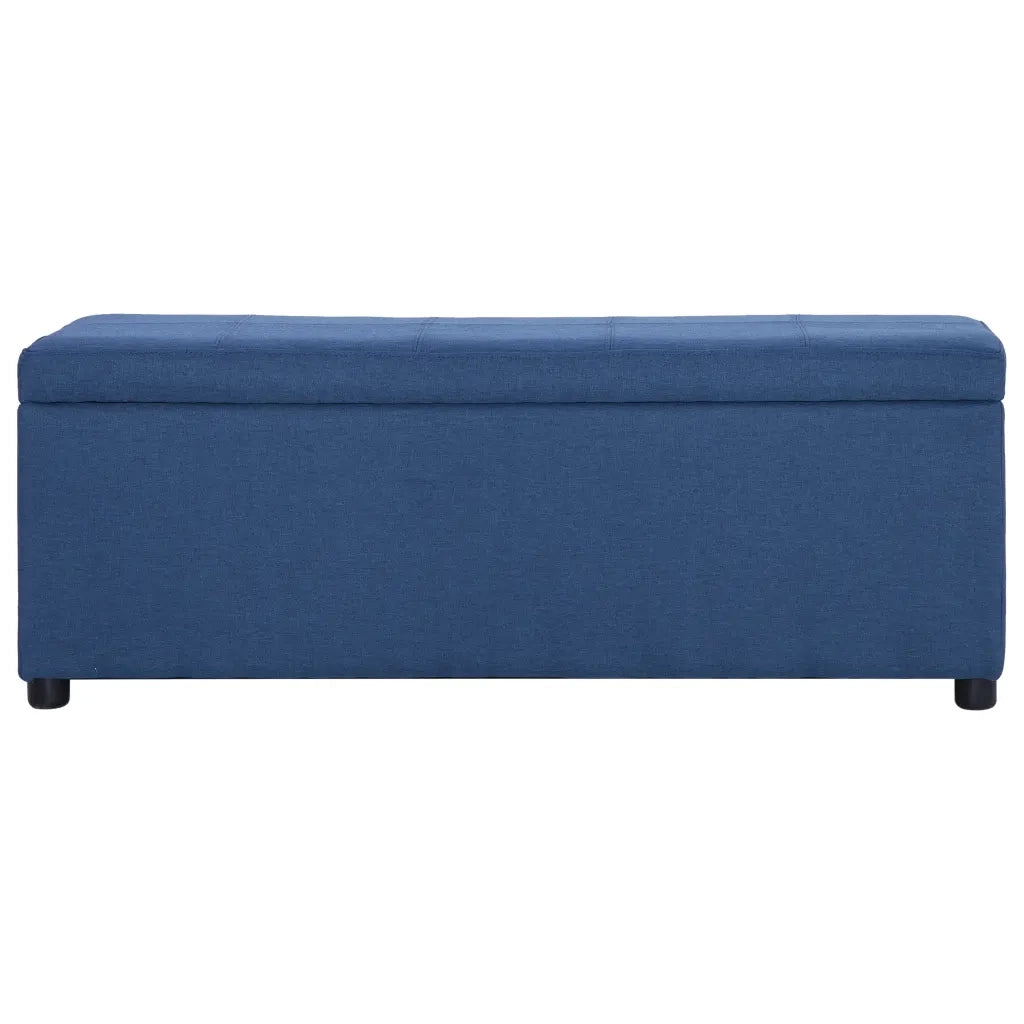 Panca con Vano Portaoggetti-Panca con Contenitore-Sgabello 116 cm Blu in Poliestere