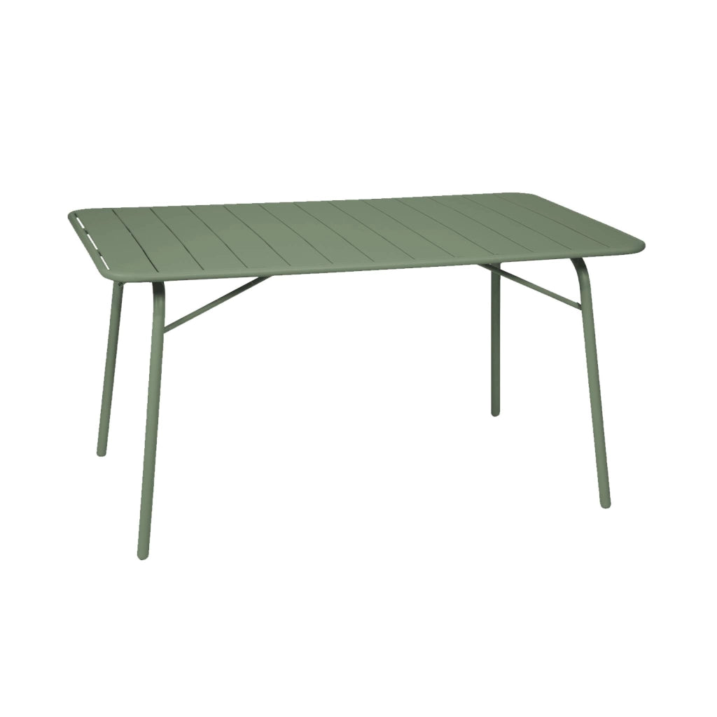 Tavolo da giardino pieghevole in metallo 6 posti, 140cm, verde