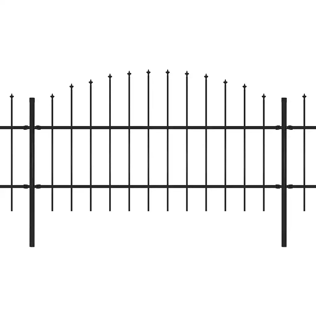 Recinzione da Giardino con Punta a Lancia in Acciaio 1673x100 cm Nero 277721