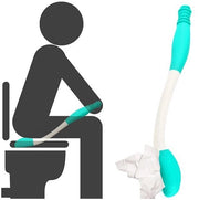 Strumento per la toilette - Manico Lungo - Asciugatura Indipendente - Comfort Autonomo - 38 cm di Lunghezza - Bianco Verde