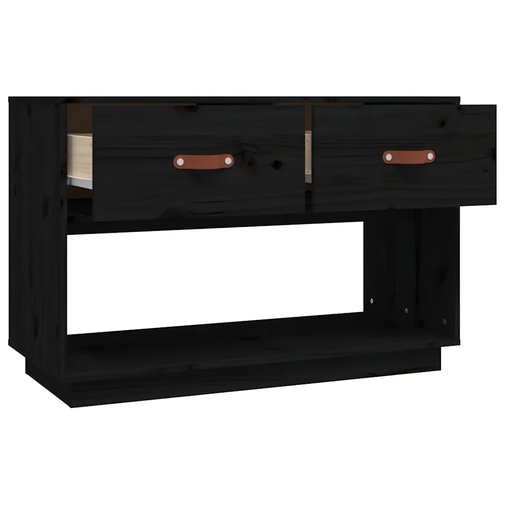 Mobile Porta TV-Mobile per TV-Credenza TV Nero 90x40x60 cm in Legno Massello di Pino