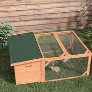 Casetta da giardino con recinto, tetto in asfalto resistente all'acqua, legno di abete arancione 125,5 × 100 × 49 cm
