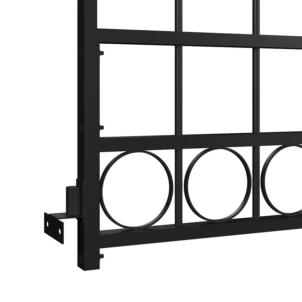 Cancello per Recinzione ad Arco in Acciaio 89x200 cm Nero cod mxl 52964