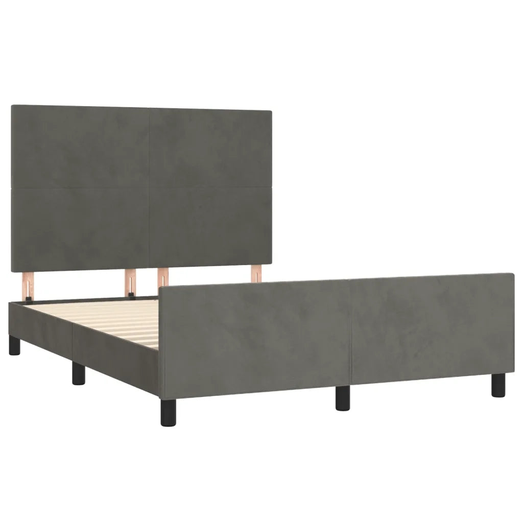 Giroletto senza Materasso Grigio Scuro 140x200 cm Velluto 3125636