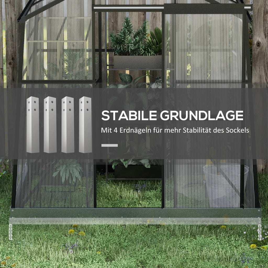 Serra Giardino in Policarbonato e Alluminio ¨C Zephmum ¨C Nero 192x131x203 cm