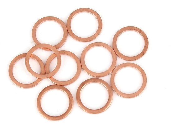Set di 10 Anelli di Accoppiamento in Rame 12 x 16 x 1,5 mm