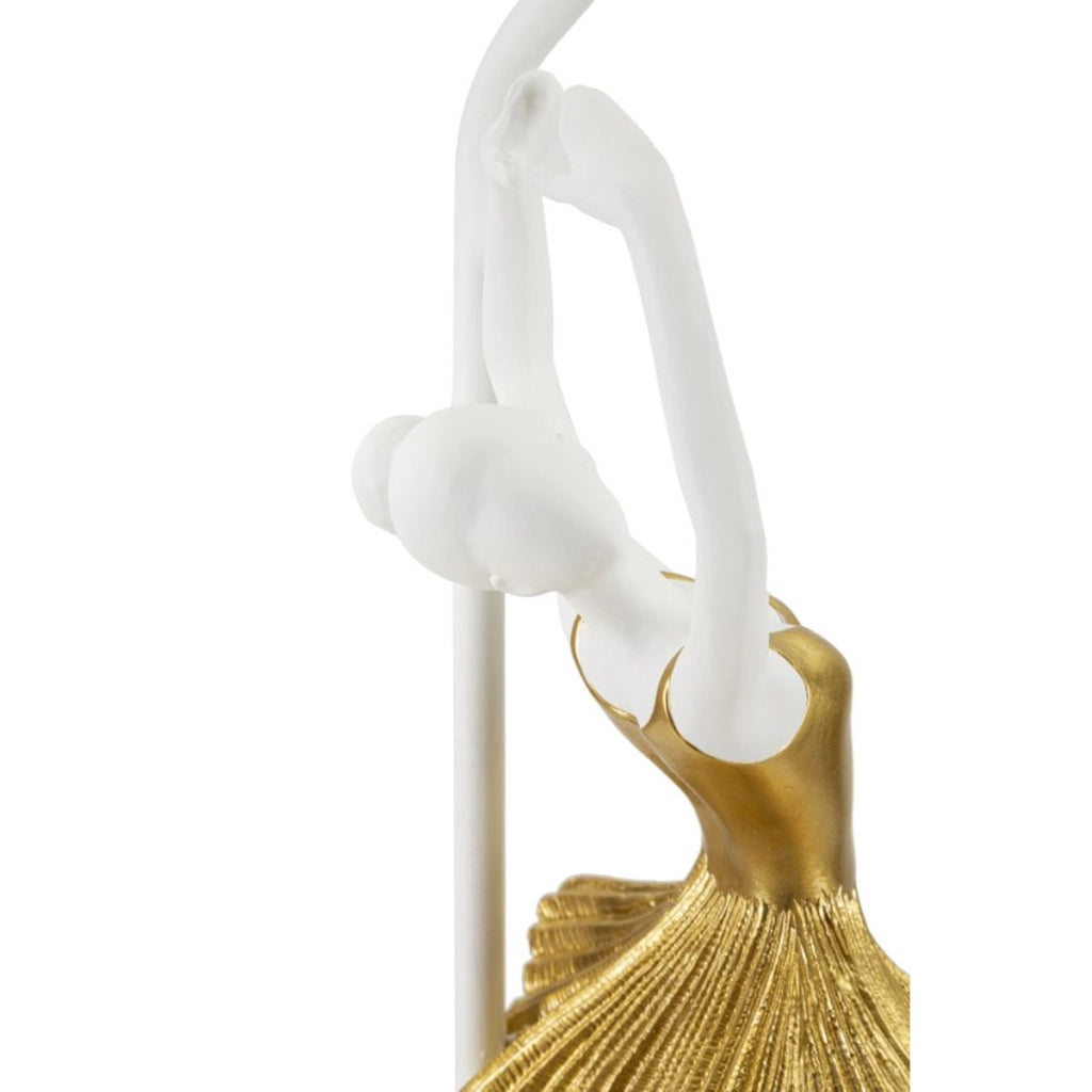 Lampada da Tavolo Ballerina 3, Oro, Poliresina, 28x28x64 cm