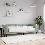 Divano Letto con Materasso Grigio Chiaro 80x200 cm in Velluto 3196660