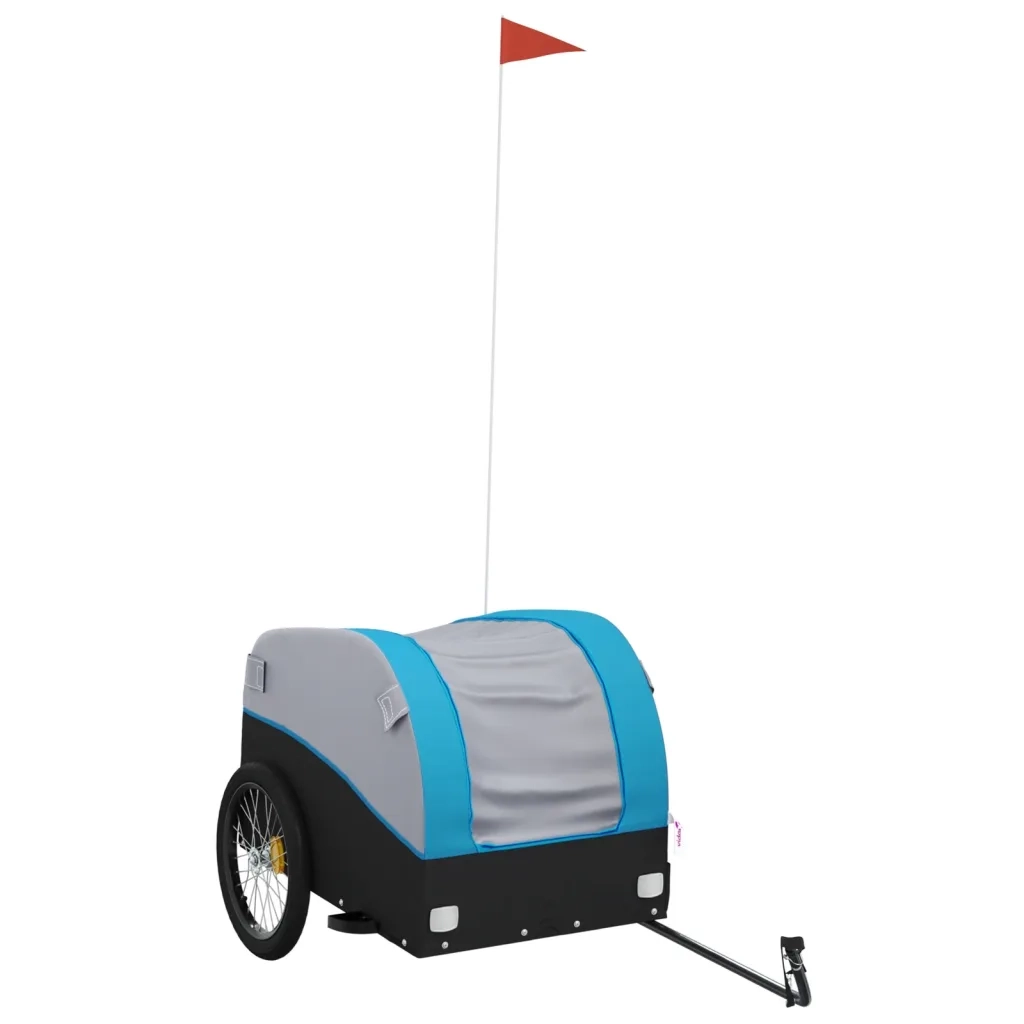 Rimorchio da Bici Nero e Blu 45 kg in Ferro 94128