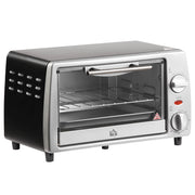 Forno elettrico da 10 litri, temperatura e timer regolabili, grill e teglia inclusi, 750 W, 36,5x26x22 cm, argento/nero