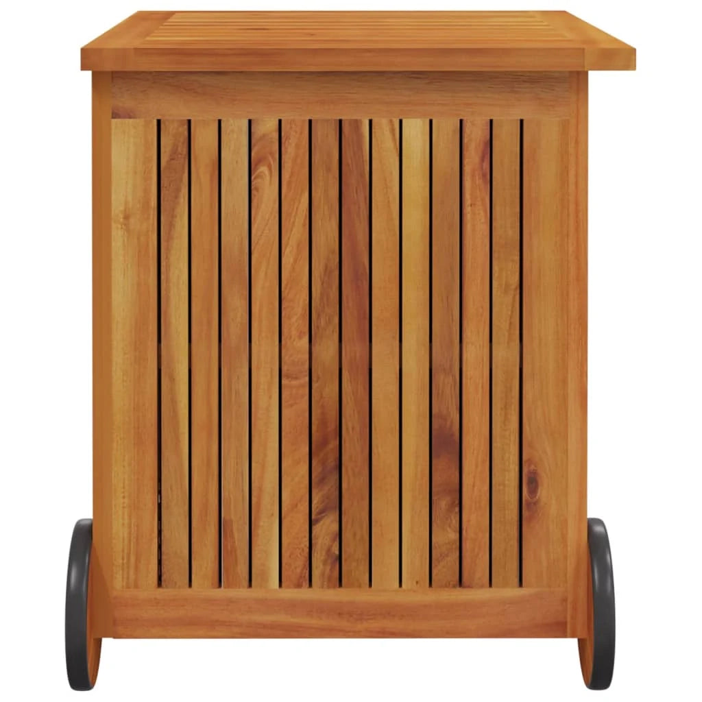 Baule da giardino con ruote 60 x 50 x 58 cm legno di acacia 02_0013066