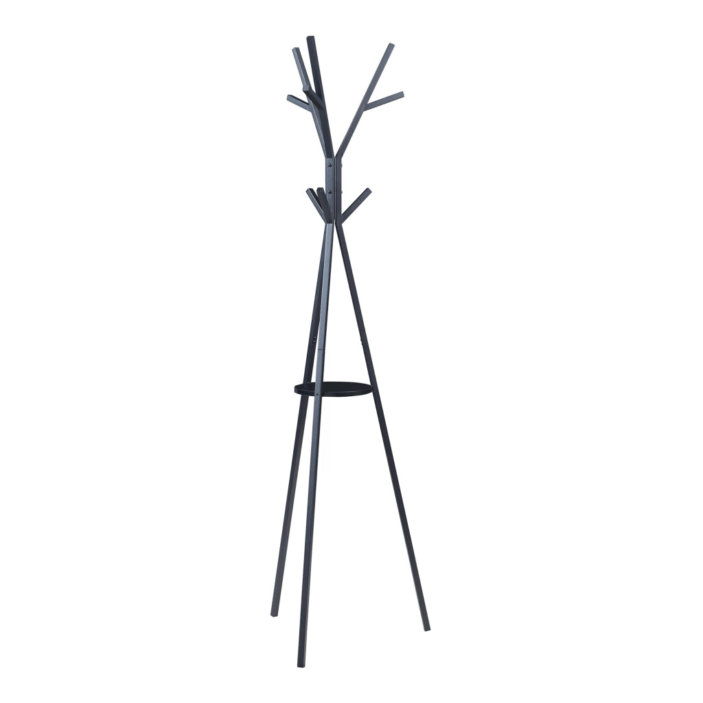 Appendiabiti da Terra Edet con Ripiano in Metallo Altezza 179 cm - Nero [en.casa]
