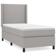 Letto singolo | Letto per adulti | Giroletto a Molle con Materasso Grigio Chiaro 80x200 cm Tessuto