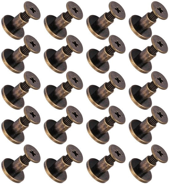 Chiodi a testa coperchi in rame - 20 pezzi - Accessorio con guaina in pelle - Progetti artigianali - 6,5mm