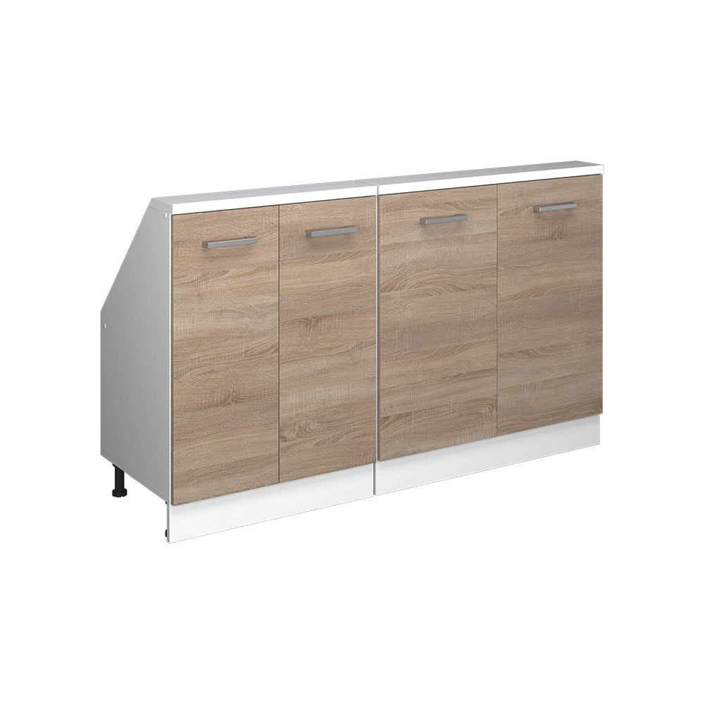 Mobile cucina sottotetto R-Line Sonoma/Bianco 140 cm Set di 2 Vicco