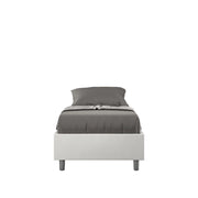 BS COM Letto singolo senza rete imbottito 80x210 similpelle bianco
