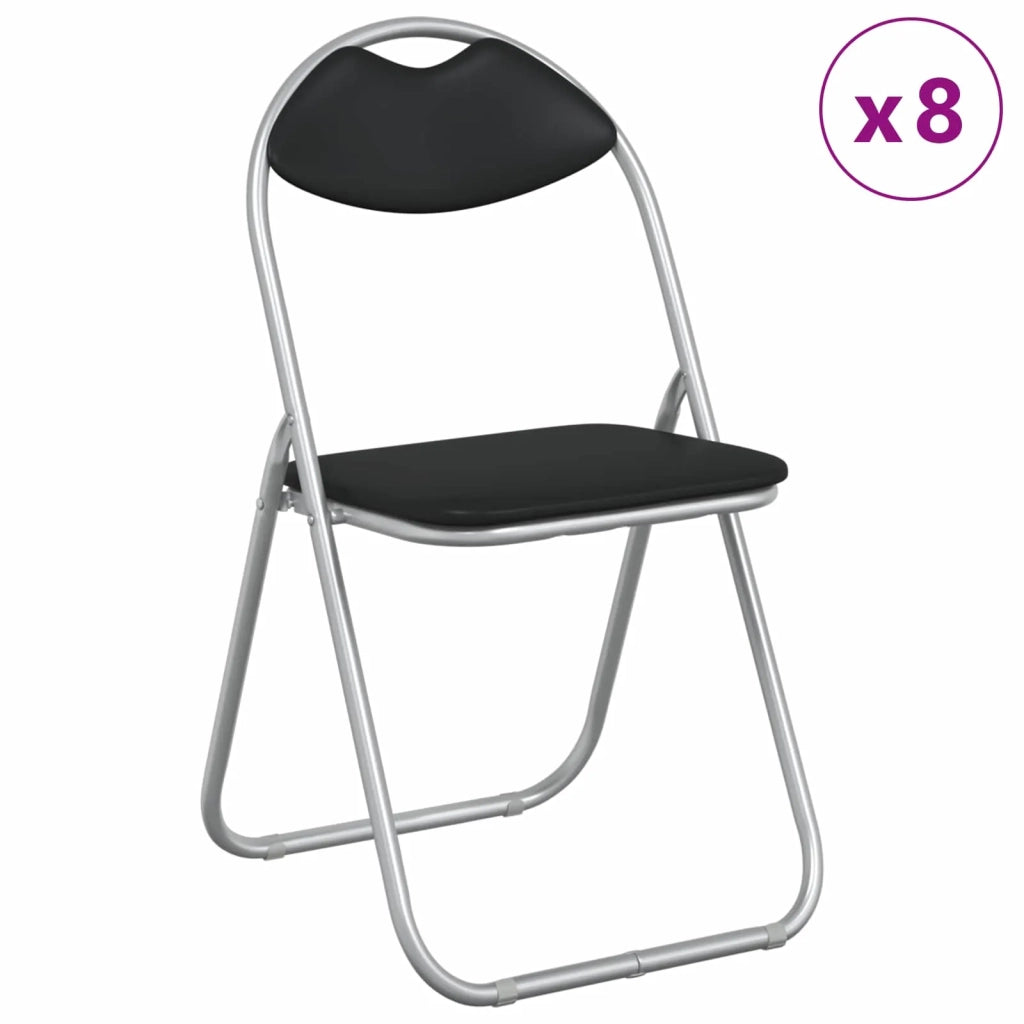 Sedia pieghevole 8 pcs Nero e Grigio 48 x 43,5 x 81 cm
