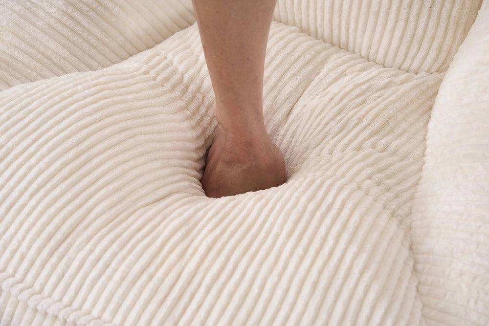 Pouf ¨C Minimal ¨C Beige tessuto per soggiorno camera