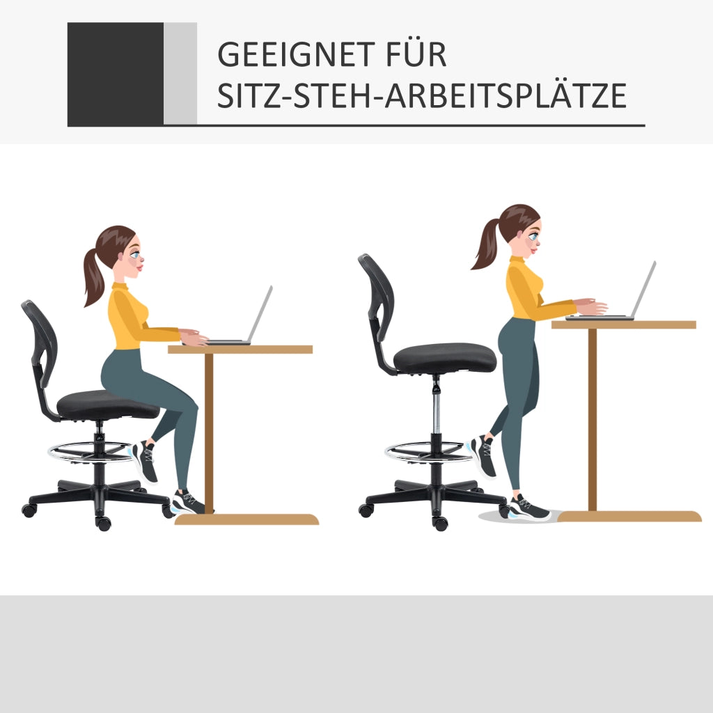 Sedia da ufficio ergonomica girevole con altezza regolabile poggiapiedi e schienale in rete nera