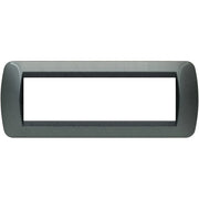Living Int. - Placca 7 posti acciaio scuro plastica - L4807PA