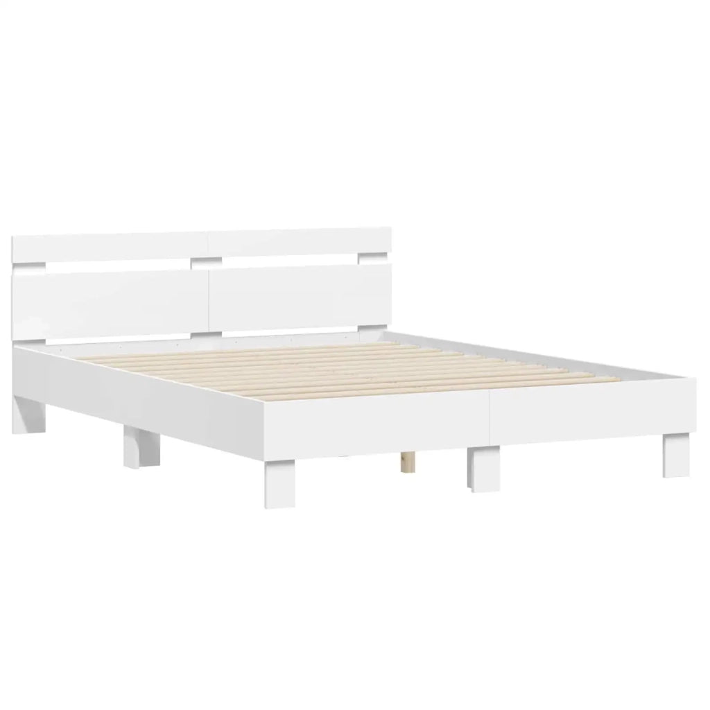 Struttura del letto Bianco 152 x 203 cm Legno multistrato