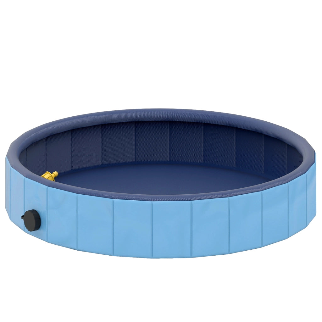 Piscina per Cani Pieghevole ¨C Minimal ¨C PVC Antiscivolo ?80x20 cm Blu Chiaro
