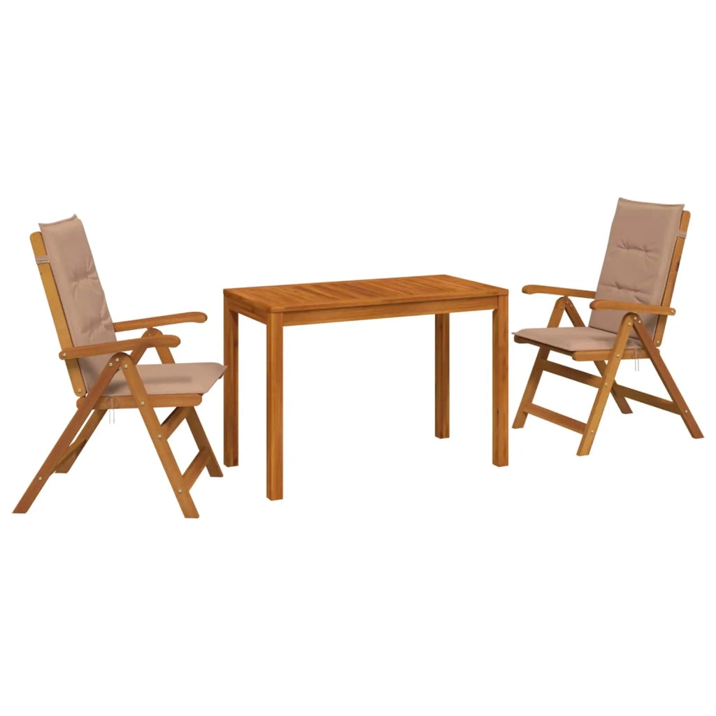 Set da pranzo da giardino 3 pezzi 3 pz Naturale 3434605