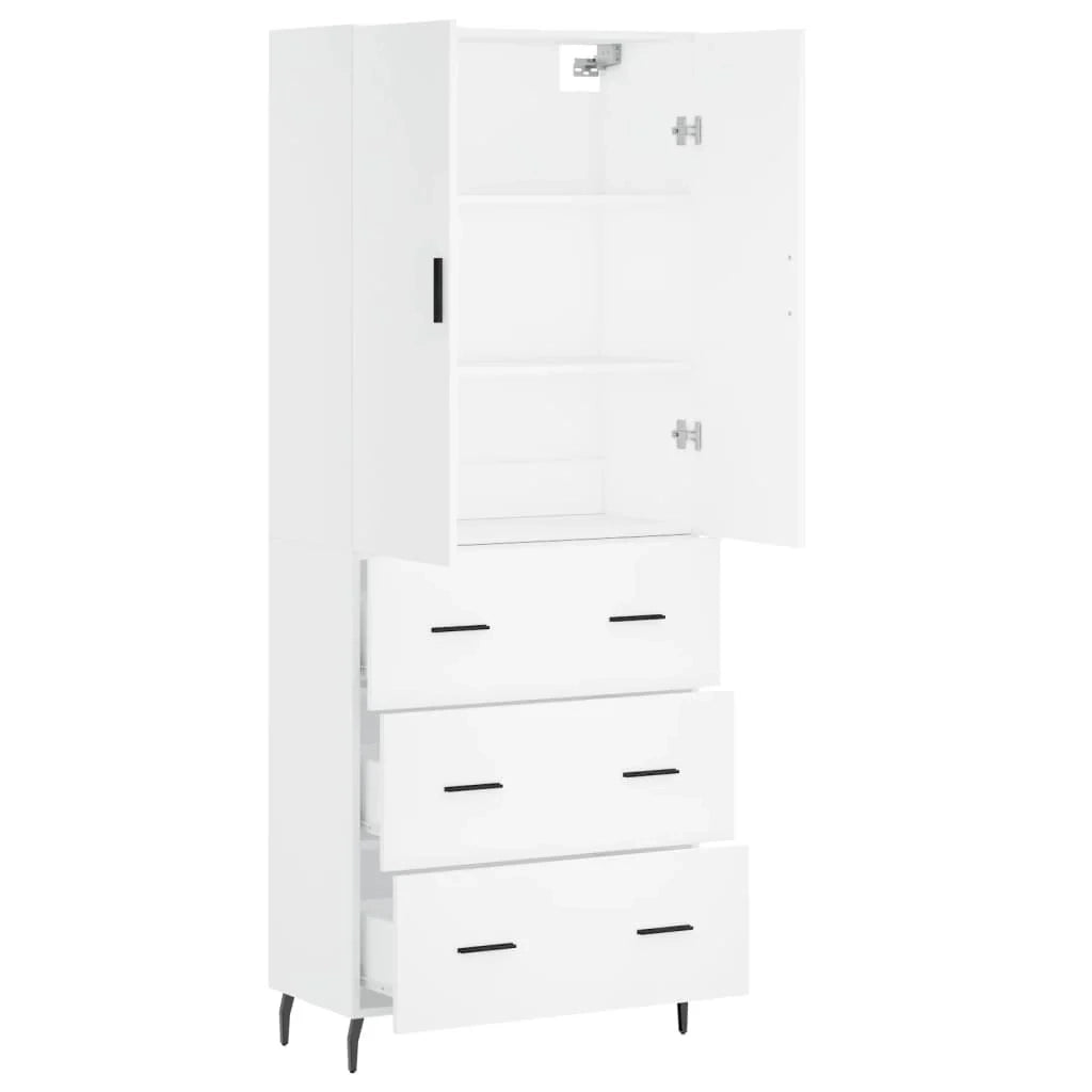 Buffet credenza cassettiera mobiletto mobile contenitore organizer cucina soggiorno salotto alto 69,5 x 34 x 180 cm legno ingegnerizzato bianco 02_0032589