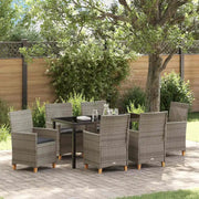 Set da Pranzo per Giardino 7 pcs Grigio polyrattan 3381076
