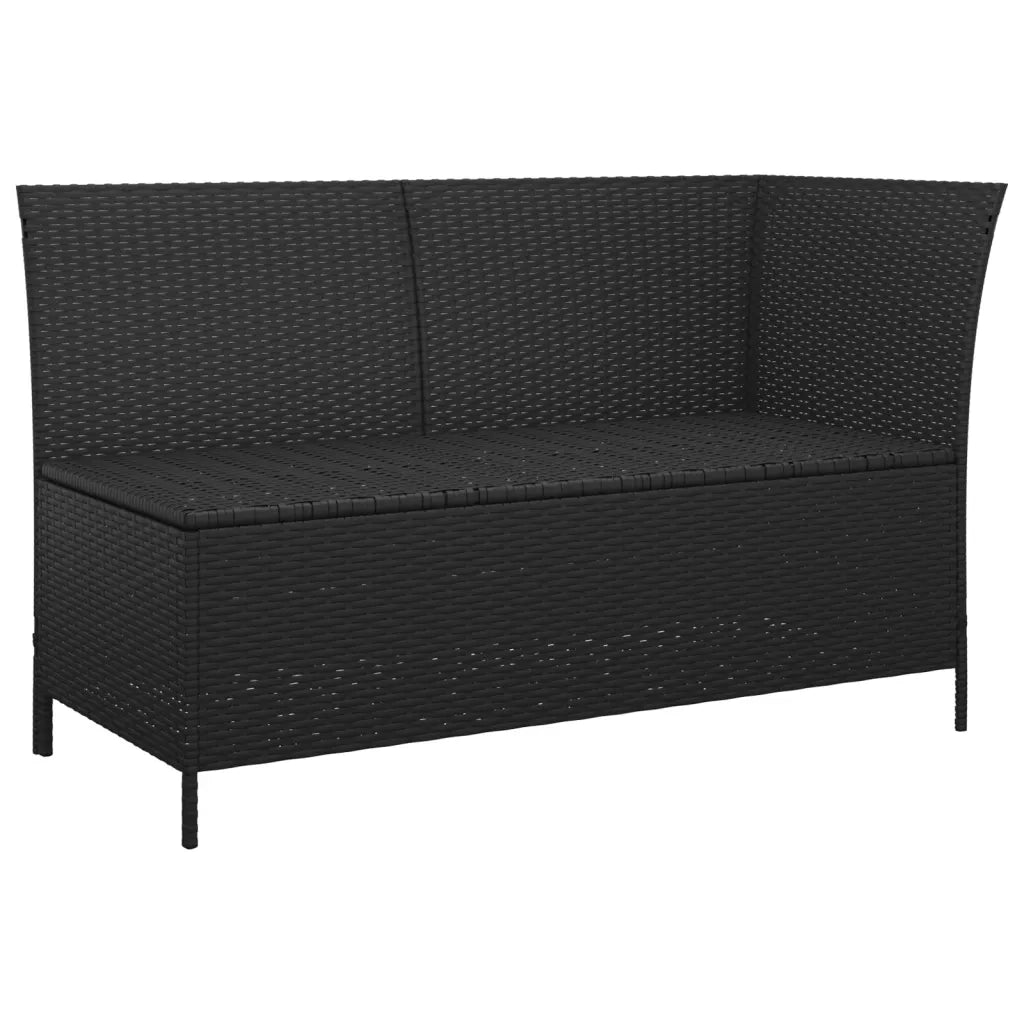 Set Divani da Giardino 4 pz con Cuscini Nero in Polyrattan 319690