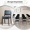Set 4 Sedie Sala da Pranzo Moderno, Sedie da Cucina Accumulabili con Schienale Inclinato e Gambe Metalliche Robuste, Set di Sedie per Soggiorno, 48,5 x 44,5 x 81 cm (Nero)