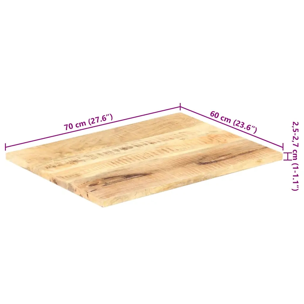 Piano Tavolo in Legno Massello di Mango 25-27 mm 70x60 cm 286021