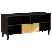 Elegante mobile porta TV moderno con cassetti e ripiani 100 x 33 x 46 cm in legno ingegnerizzato nero 02_0057760