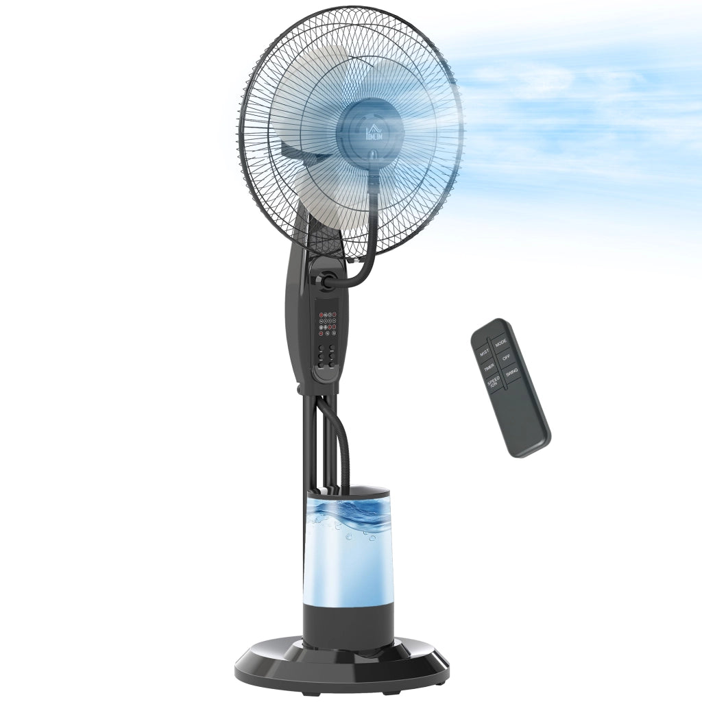 Ventilatore Nebulizzatore 75W 120cm ¨C zephmum ¨C Nero con Telecomando Timer Oscillazione 70¡ã Testa Inclinabile