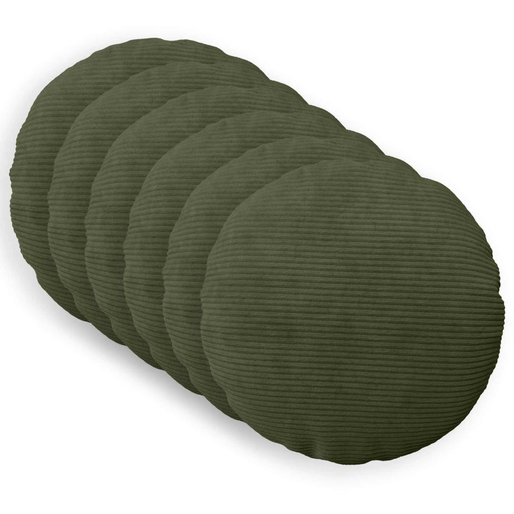 Federa 6 pcs HEERLEN Verde Ø 50 cm corduroy 922614
